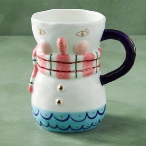 NWT Anthropologie Bird Can Fox Snowman Mug